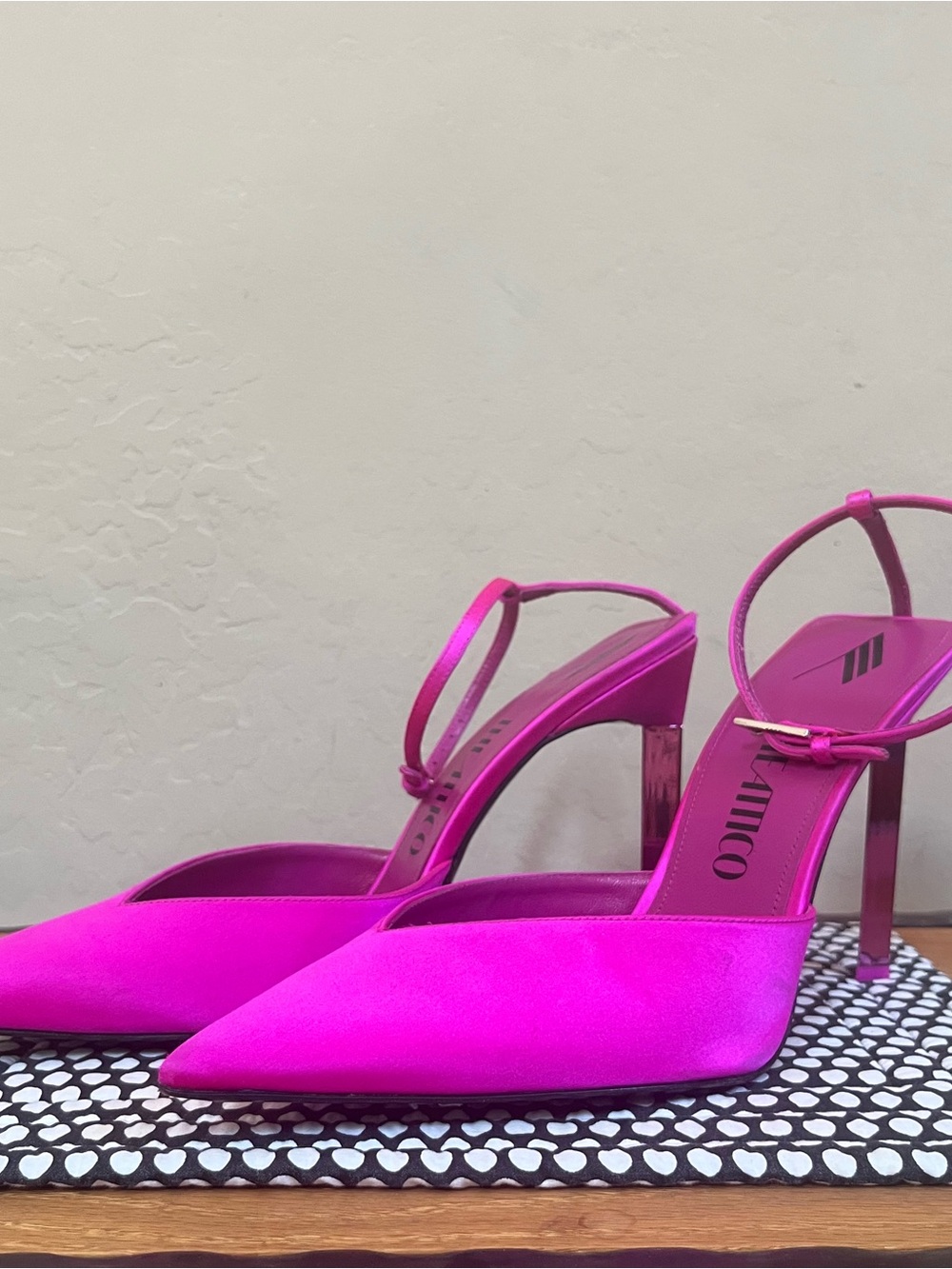 The Attico 110mm Perine Hot Pink Satin Stiletto